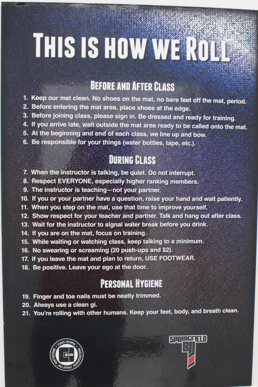 a picture of the rules poster